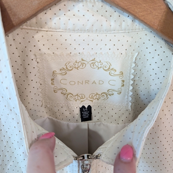 Conrad C White Perforated Jacket Sz. 14 - Picture 3 of 13